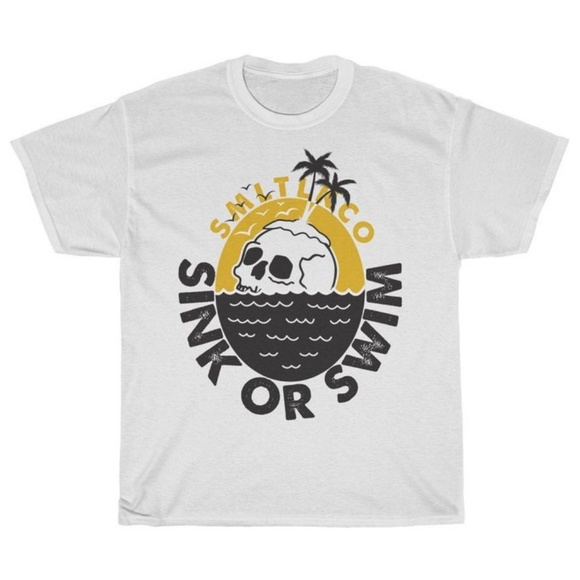 Gildan Other - SMLTLKCO White Sink or Swim Skull Island Tee
